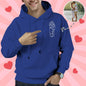 Fabric detail of 97% cotton 3% spandex blend on personalised portrait sweatshirt showing stretch, breathability and anti-pilling quality
