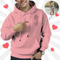 Hood detail with adjustable drawstring and neat lining on Custom Embroidered Photo Hoodie — personalised portrait sweatshirt comfort features