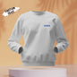 Women's personalised round-neck hoodie in soft tone with embroidered name on chest — perfect personalised hoodie gift for mum