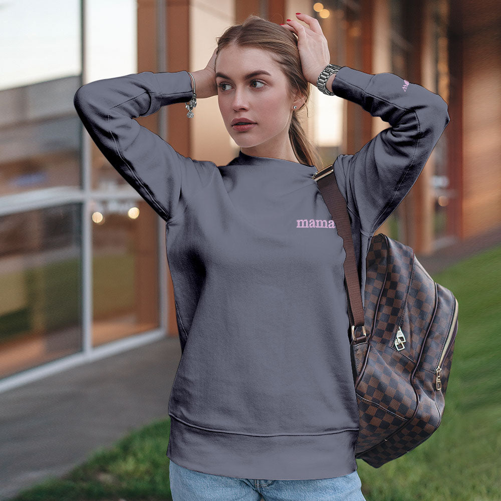 His-and-hers personalised embroidered hoodies laid side by side — matching hoodies for couples, anniversary gift idea