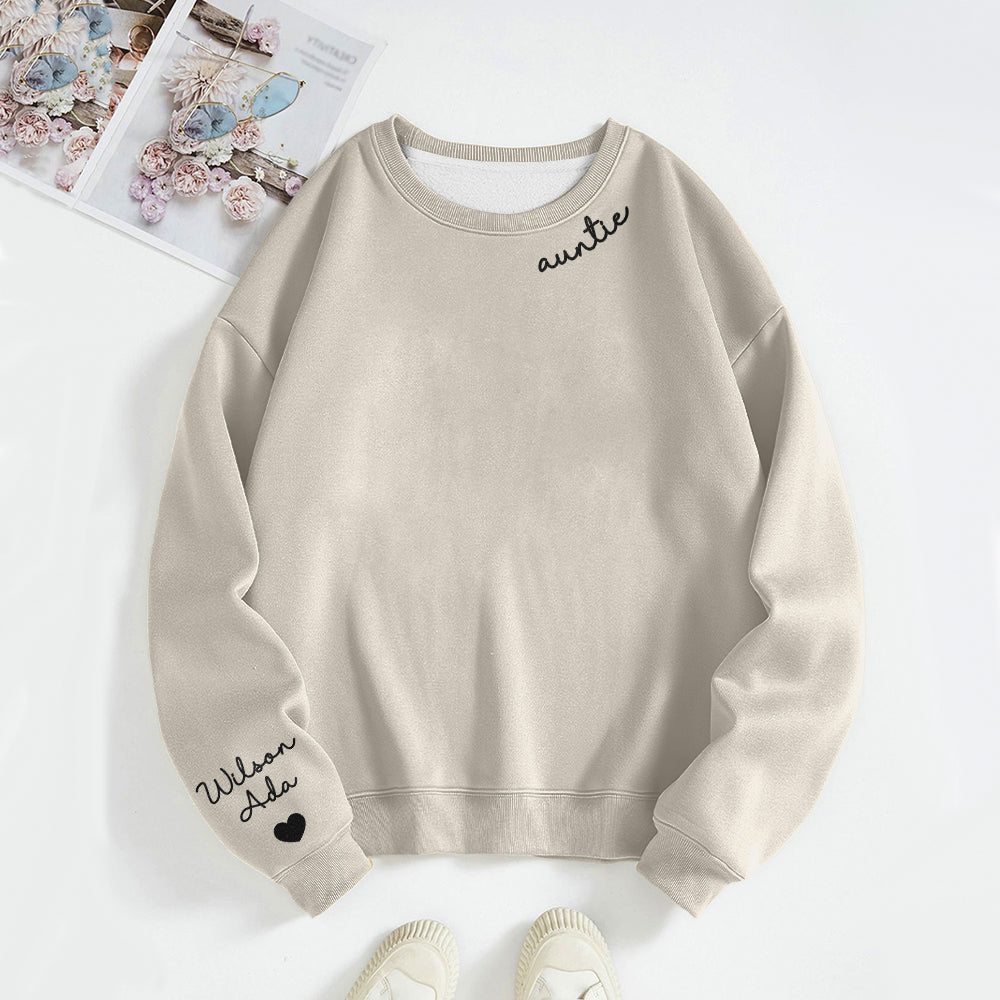 Model wearing personalised custom text hoodie paired with jeans — unisex custom name sweatshirt styling