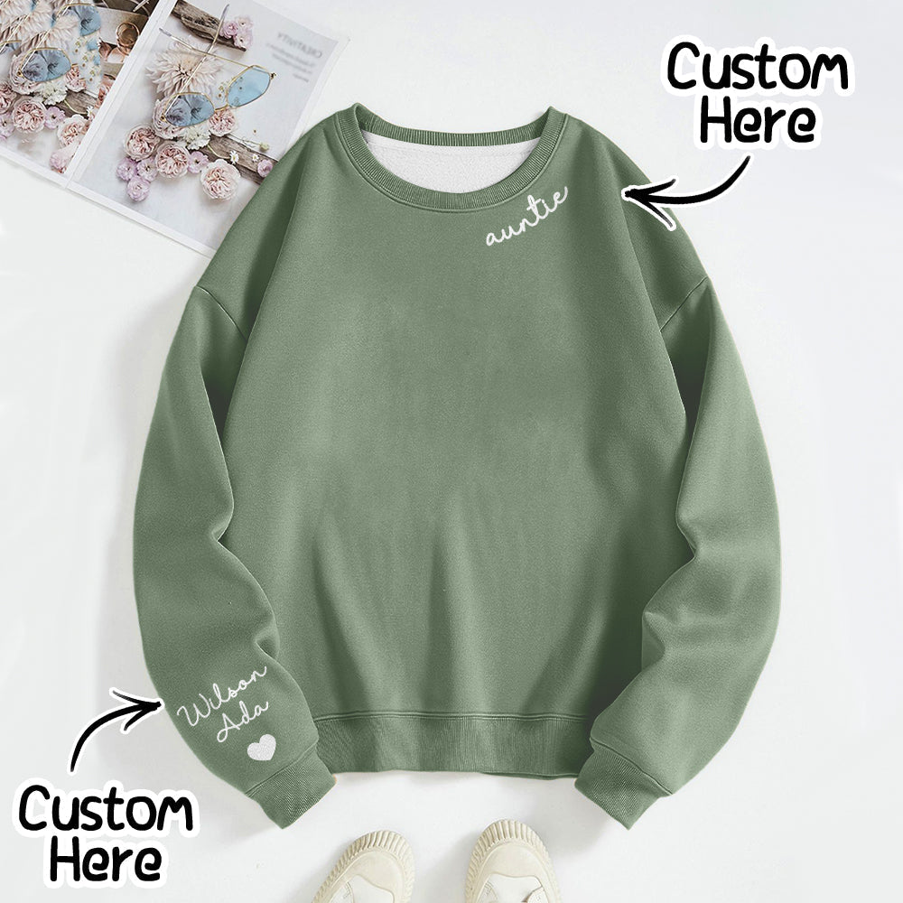 Front view of personalised custom text sweatshirt – unisex custom name hoodie in 100% polyester