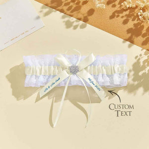 Personalized Wedding Garter with Name and Wedding Date Excellent Gift for the Bride Something Blue