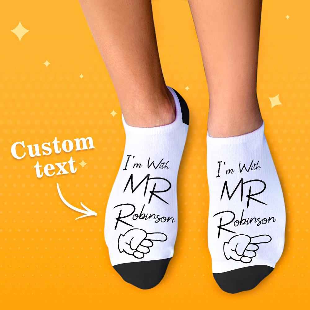 Fun Personalized Socks for Newlyweds Honeymoon Gift for Him and Her Matching Socks for Bride and Groom