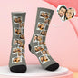 Selection of personalised multi-photo socks showing different colour options — bespoke custom photo socks for him and her
