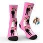 Custom Wedding Socks showing personalised couple photo on white socks — funny personalised couple photo socks, unisex wedding and anniversary gift