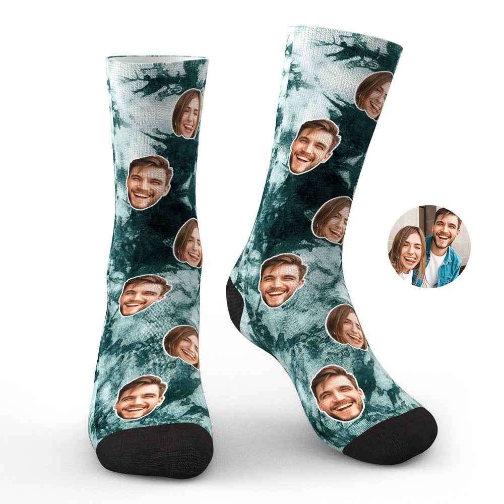 Custom Photo Face Socks Tie Dye Creative Gifts