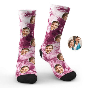 Custom Photo Face Socks Tie Dye Creative Gifts