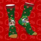 Black mistletoe and heart Christmas socks personalised with names or short text — perfect custom family gift