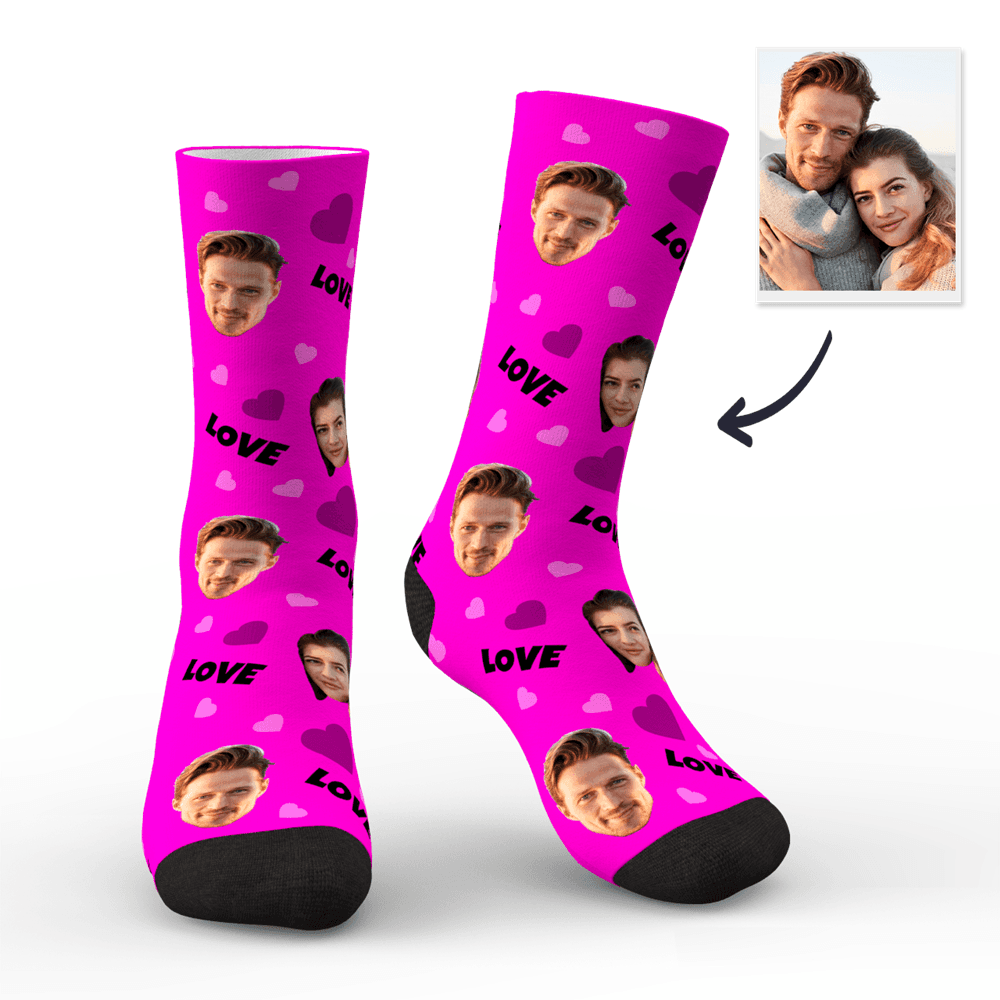 Colour option: green personalised face socks — vibrant custom photo socks alternative for quirky personalised gifts.