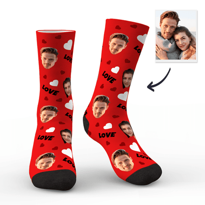 Colour option: black personalised face socks — custom photo socks colour swatch for personalised gifts and stylish novelty presents.