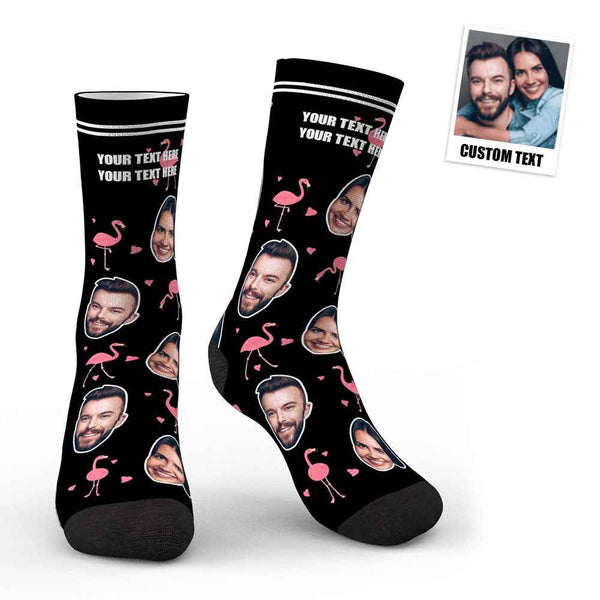 Custom Swan Flamingo And Face On Socks