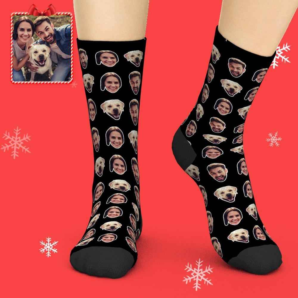 Online Preview Custom Face Socks With Your Photo - Two Faces