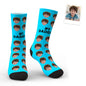 Personalised face socks for Dad showing a close-up custom photo cutout on soft polyester with vivid, fade-resistant print — ideal personalised gift in Australia and the UK