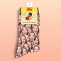 Custom Face Socks close-up showing professional face cutout and continuous heel print on personalised photo socks