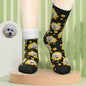 Flat lay Little Daisy personalised thick socks — colourful custom photo design, perfect cosy socks for winter, Christmas and housewarming gifts