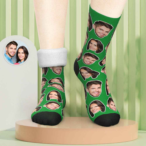 Custom Photo Thick Socks Winter Warm Couple Gifts