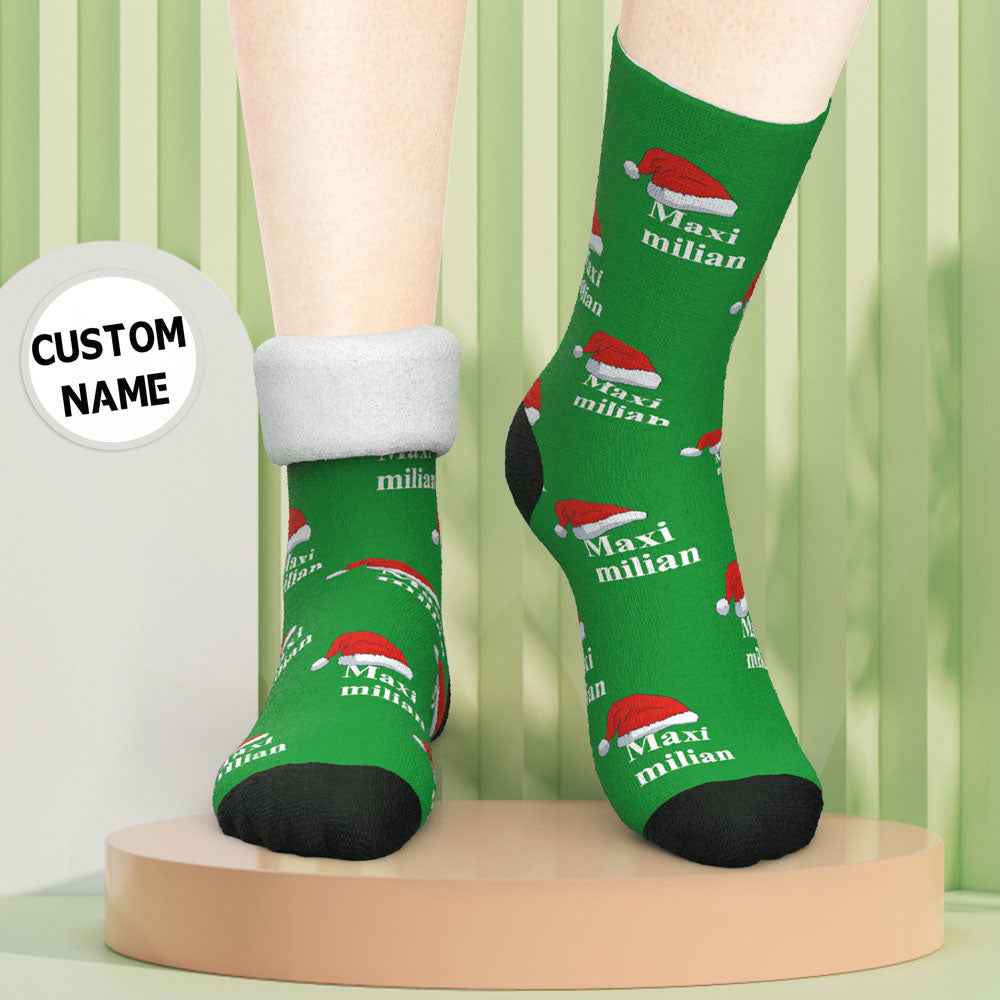 Custom Engraved Thick Socks Custom Name Christmas Gifts