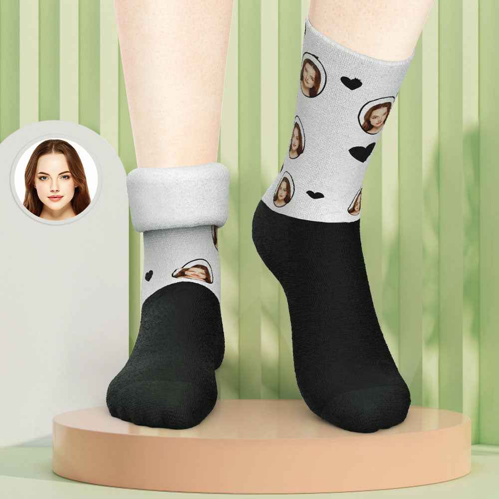 Custom Photo Thick Socks Custom Face Love Warm Gifts