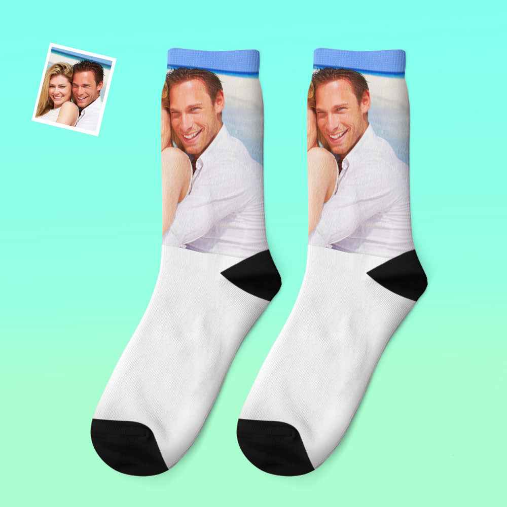 Custom Photo Thick Socks Winter Commemorate Couple Gifts