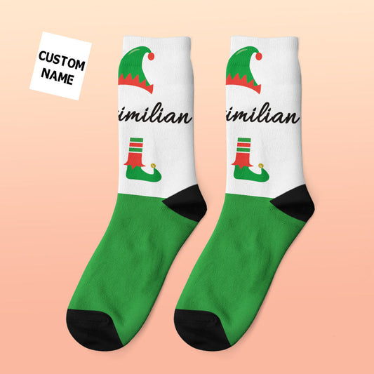 Custom engraved thick winter socks with personalised face and custom text – cosy novelty gift
