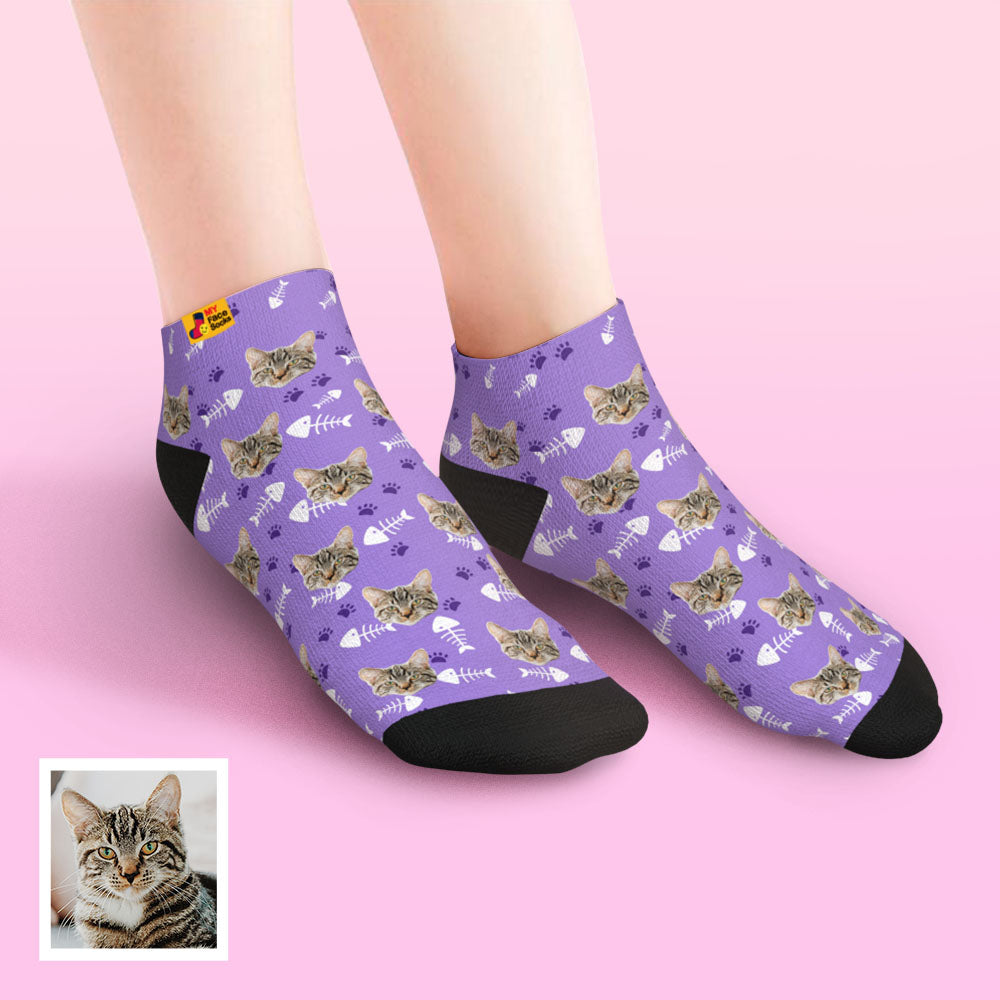 Gift box with personalised cat socks ready to give thoughtful customised cat lover gift