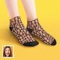 Personalised Face Mash low cut ankle socks featuring combined faces – custom face socks, perfect personalised gift for birthdays and weddings