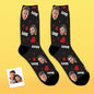 Personalised Face Socks featuring a custom full-face photo print — a heartfelt custom photo socks gift for family and loved ones, perfect for anniversaries and Valentine's Day.