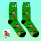 Detailed mock-up of customised face socks with emphasis on facial cutout and edge smoothing — premium personalised photo socks for keepsakes.