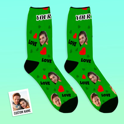 Personalised Face Socks — Custom Photo Socks Gift for Family (Love)