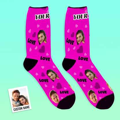 Personalised Face Socks — Custom Photo Socks Gift for Family (Love)