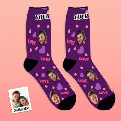 Personalised Face Socks — Custom Photo Socks Gift for Family (Love)