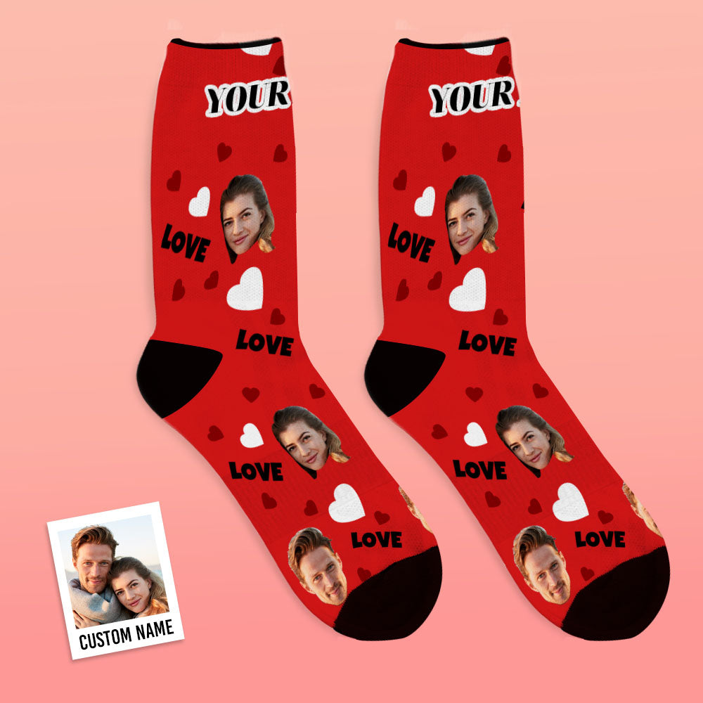 Personalised Face Socks — Custom Photo Socks Gift for Family (Love)