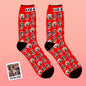 Custom face socks displayed in multiple colourways to highlight available design options for personalised photo socks and special occasions