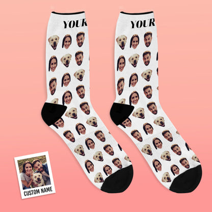 Detailed view of personalised socks heel and toe printing with seamless pattern and no visible fold line for consistent custom prints