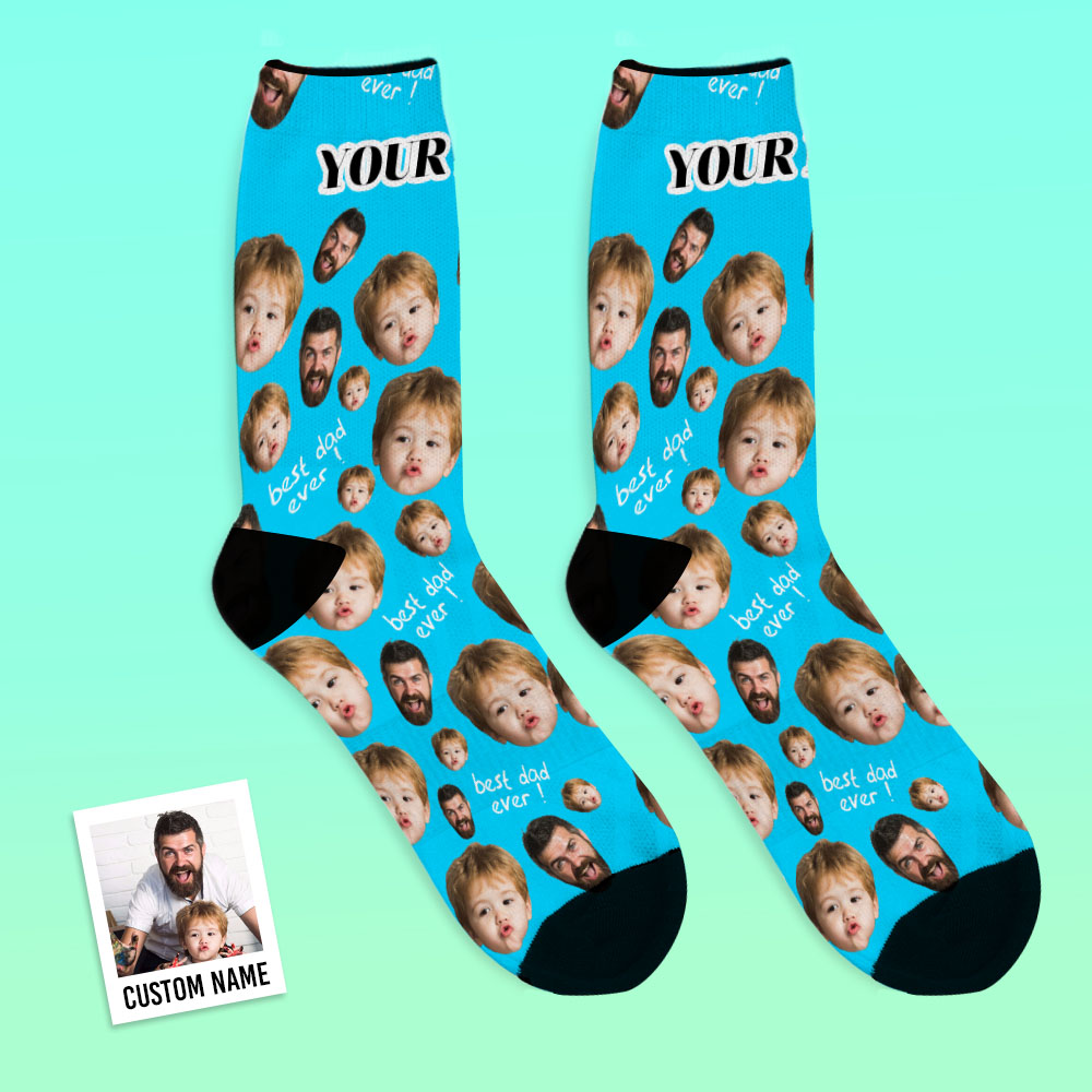 Alternate view of black personalised face socks showing full photo wrap and comfortable toe construction — custom face socks