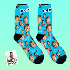 Personalised Father's Day Socks with Custom Face Photo Print - Unique Gift for Dad