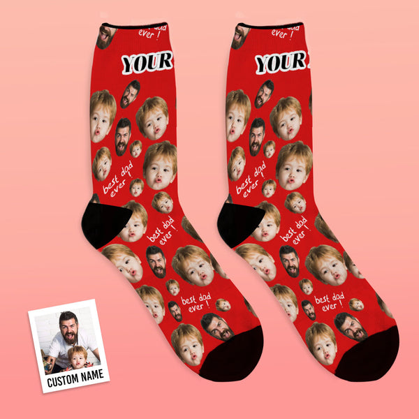 Personalised Father's Day Socks with Custom Face Photo Print - Unique Gift for Dad