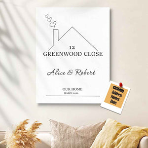 Personalized New Home Canvas New Home Gift Couples Gift Christmas Gift