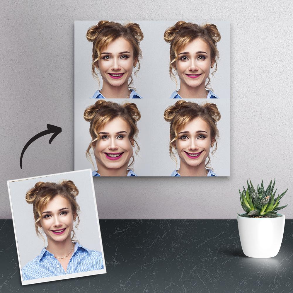 Packaged personalised funny expression canvas ready for dispatch — durable waterproof canvas, great personalised gift for her or him