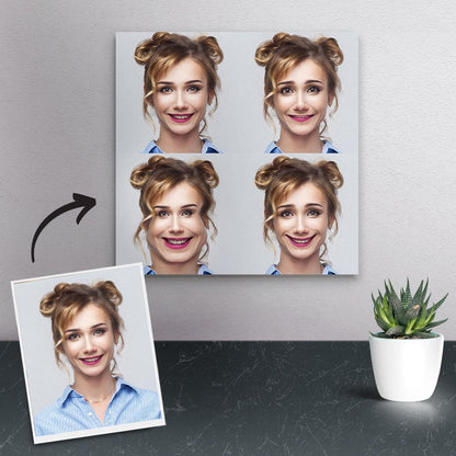 Packaged personalised funny expression canvas ready for dispatch — durable waterproof canvas, great personalised gift for her or him