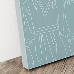 Personalised Line Art Photo Portrait Canvas Print - Custom Gift