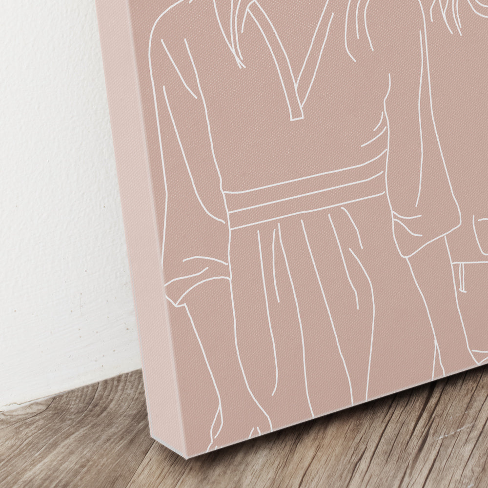 Personalised Line Art Photo Portrait Canvas Print - Custom Gift
