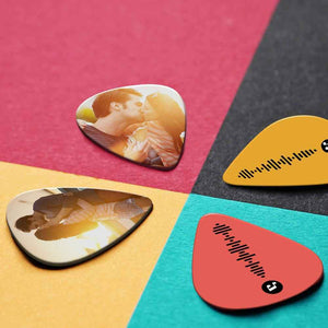 Custom Code Guitar Pick, Engraved Double-Sided Printed with Photo Guitar Pick Gifts 12Pcs Christmas Gifts
