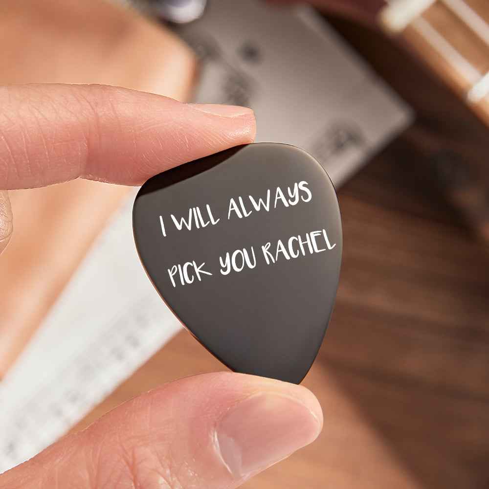 Custom Black Guitar Pick Personalized Engraved Guitar Pick for Music Lover