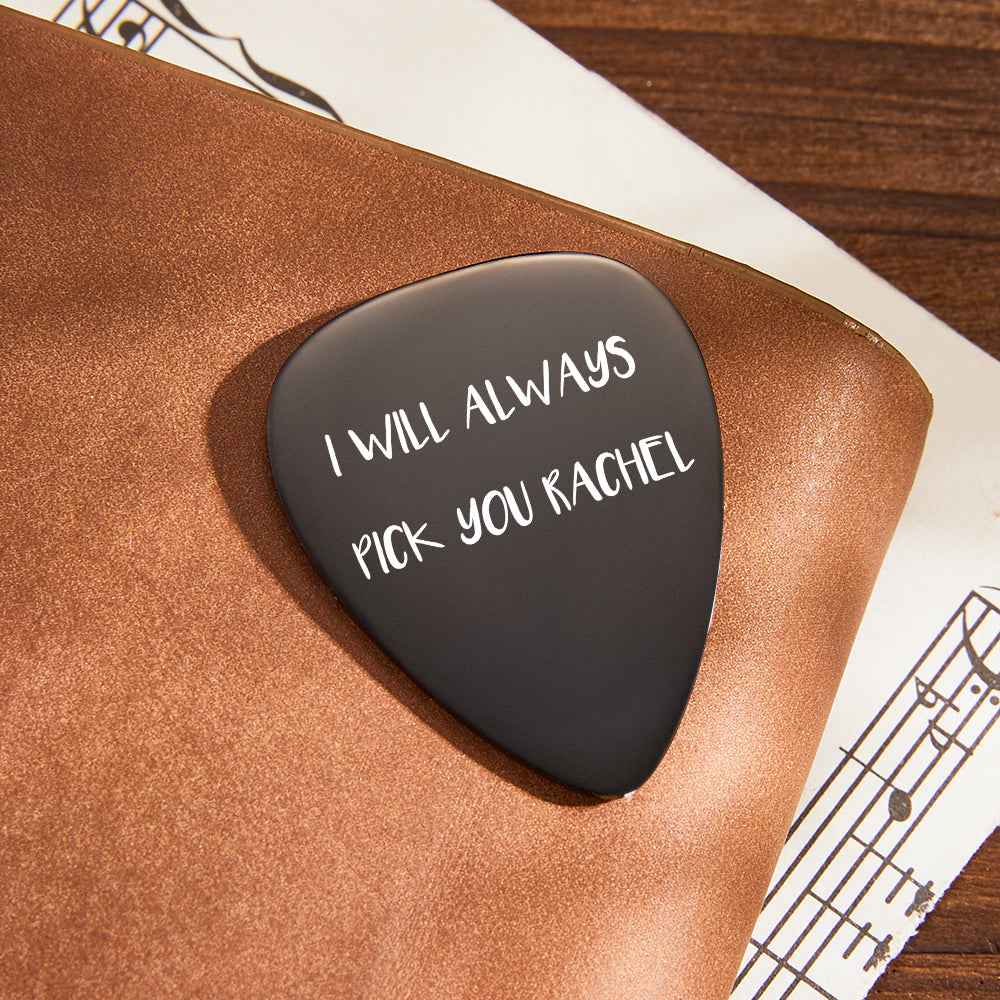Custom Black Guitar Pick Personalized Engraved Guitar Pick for Music Lover
