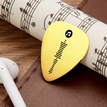 Custom Music Code Guitar Pick - Personalised Photo Engraved Plectrum