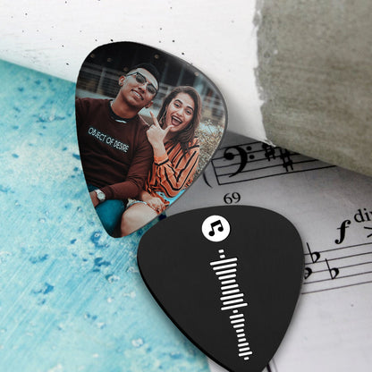 Custom Music Code Guitar Pick - Personalised Photo Engraved Plectrum