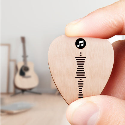 Custom Music Code Guitar Pick - Personalised Photo Engraved Plectrum