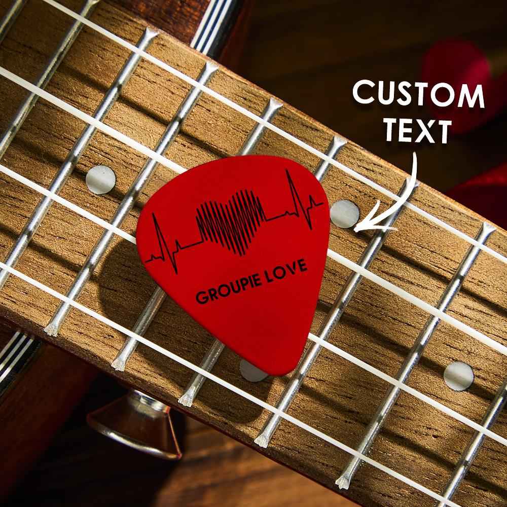 Custom Text Red Heart Guitar Pick